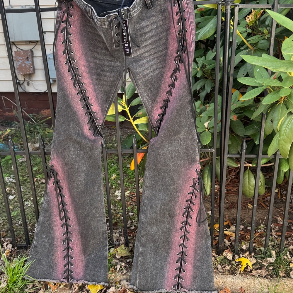 Current mood lace flare jeans lg